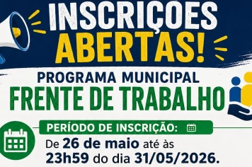 Inscrições Frente de Trabalho