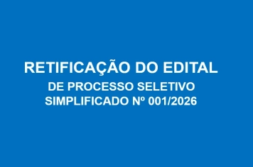 RETIFICAÇÃO DO EDITAL